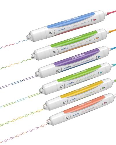 AECHY 6 x Zweifarbige Filzstifte mit gebogener Spitze zum Notieren, Stifte mit zwei Spitzen und 3 verschiedenen gebogenen Formen und 6 Farben für feine Linien, Curve Flair-Stifteset für Kinder AECHY 6 x Zweifarbige Filzstifte mit gebogener Spitze zum Notieren, Stifte mit zwei Spitzen und 3 verschiedenen gebogenen Formen und 6 Farben für feine Linien, Curve Flair-Stifteset für Kinder von AECHY