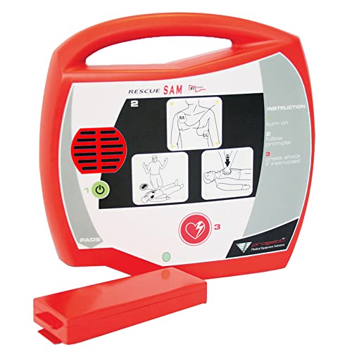 Rescue Sam AED - Halbautomatischer externer Defibrillator für den öffentlichen Gebrauch durch unerfahrene Personen; bietet Sprachanweisungen auf Spanisch an, 33430 von AED Rescue Sam