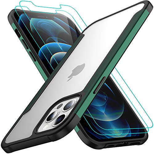 AEDILYS Kompatibel mit iPhone 12 Hülle, kompatibel mit iPhone 12 Pro Hülle, [Airbag-Serie] mit [2 x Displayschutzfolien] 4,5 m Fallgetestet [Kratzfest] 6,1 Inc- grün, iPhone 12pro max 6.7 von AEDILYS
