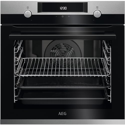 AEG BEE43502BM Einbau-Backofen / Serie 6000 mit Ringheißluft: gleichmäßige Garergebnisse auf 3 Ebenen / Reinigung mit Wasserdampf / A+ / Elektronikuhr mit Timerfunktion / Edelstahl mit Antifingerprint von AEG