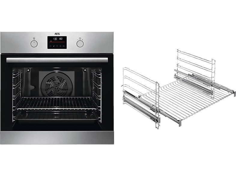 AEG BPC33502B2, Einbaubackofen (Einbaugerät, 72 l, 594 mm breit), Serie 6000 mit SurroundCook Ringheißluftsystem (mit Pyrolyse) von AEG