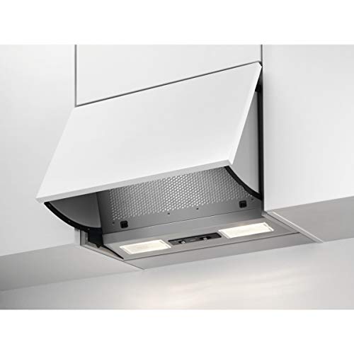 AEG DEB1621S Dunstabzugshaube (Einbau) / klappbar mit 3 Leistungsstufen / 59,8 cm Einbau Dunstabzugshaube / Vlies-Fettfilter / LED-Beleuchtung / 66,1 kWh pro Jahr / grau von AEG