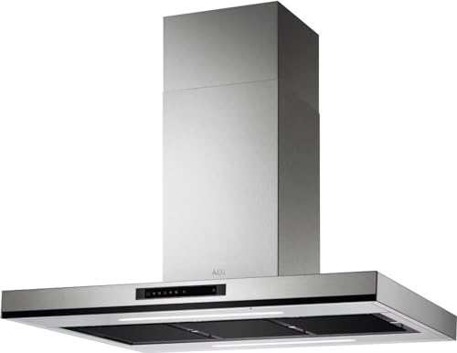 AEG DIK8190HG Insel-Dunstabzugshaube/Abluft oder Umluft / 100cm / Edelstahl/Hob²Hood/Invertermotor/max. 380 m³/h/min. 51 – max. 63 dB(A) / A+++ / Touch-Bedienung/Edelstahl von AEG