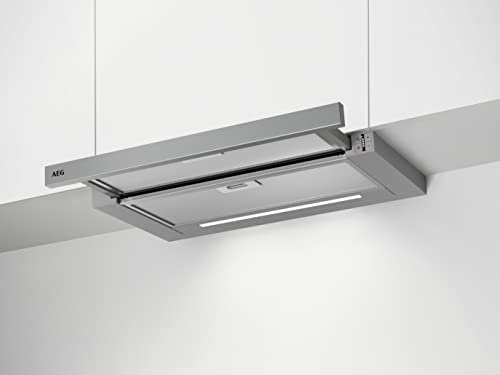 AEG DPS5650AM Flachschirm-Dunstabzugshaube / Abluft oder Umluft / 60cm / Grau / max. 415 m³/h / min. 54 – max. 70 dB(A) / A / SoftTouch Tasten / Grau von AEG