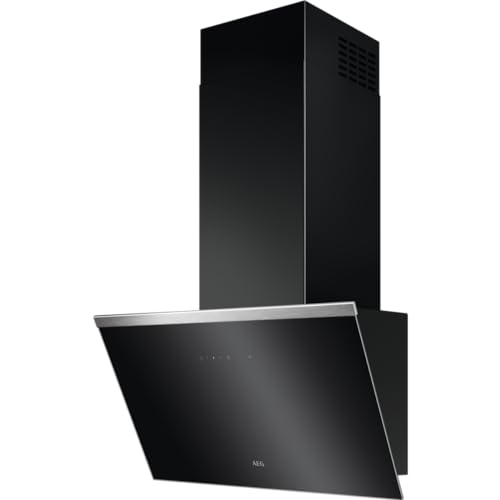 AEG DVE5661HB Kopffreie Wand-Dunstabzugshaube/Serie 7000 mit Hob2Hood / Abluft oder Umluft / 60cm / Schwarz/max. 500 m³/h/min. 64 – max. 74 dB(A) / A/Touch-Bedienung/Schwarz von AEG