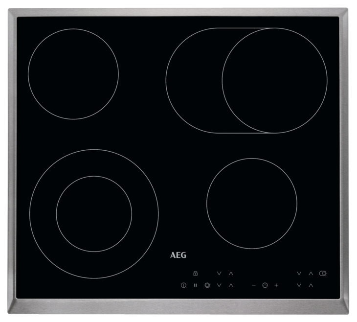 AEG 3000 Radiant Hob, autarkes Kochfeld 60 cm, Edelstahlrahmen, HK 634060XB von AEG