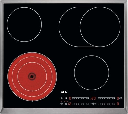 AEG HRB6447AXB Autarkes Kochfeld / Strahlenbeheizt / Slider-Bedienung / 60 cm / Edelstahlrahmen / 4 Kochzonen / Bräterzone / Kindersicherung von AEG