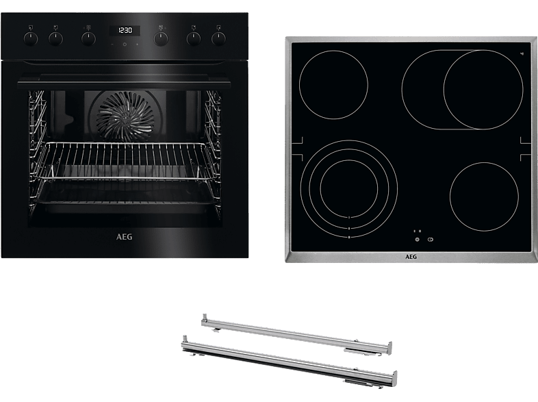 AEG HZ64B20S4R Serie 6000 mit SurroundCook, Einbauherdset (Elektrochfeld, A+, 71 l) von AEG