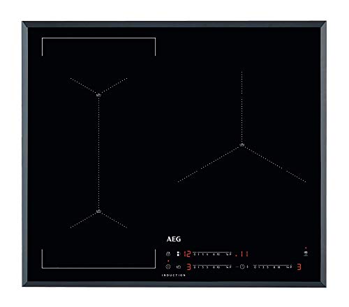 AEG IAE63421FB Flexibles Induktionskochfeld, extraflach, 3 Zonen, Kochassistent, schnelles Aufheizen, automatisches Verbindungssystem, Zweizonenbrückenfunktion, Grau, 60 cm von AEG