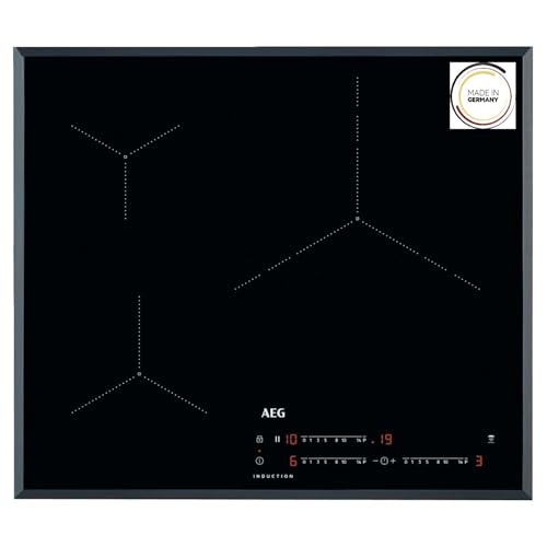 AEG IKB63435FB Induktionsplatte, 3-Zonen-Trocknung, Touch-Steuerung, Schnellheizung, Auto-Verbindungssystem, Pause-Funktion, schwarz, 60 cm von AEG