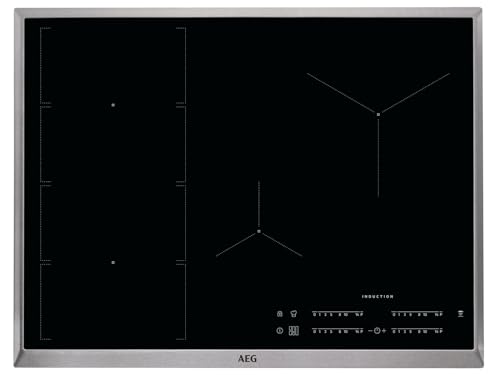 AEG IKE74471XB Elektro-Kochfeld / 70 cm / Schwarz / Induktionskochfeld mit Hob²Hood-Funktion / Edelstahlrahmen von AEG
