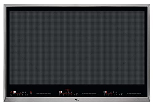 AEG IKE86683XB Autarkes Kochfeld / Induktion / Serie 8000 mit TotalFlex / Hob²Hood / 80 cm / Edelstahlrahmen / 6 Kochzonen / Powerfunktion / Kindersicherung von AEG
