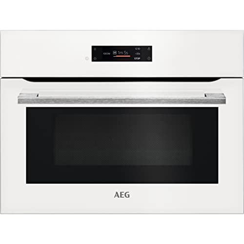 AEG KMK721880W integrierte Mikrowelle mit 1000 W und Grill 1200 W Leistung, Auftauenprogramm, 3 programmierte Funktionen, Display Excite (TFT-Touch) Weiß, 42 Liter von AEG