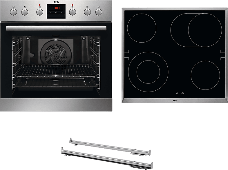 AEG KOMBI3025 Serie 6000 mit SurroundCook Ringheißluftsystem, Einbauherdset (Glaskeramikkochfeld, A, 72 l) von AEG