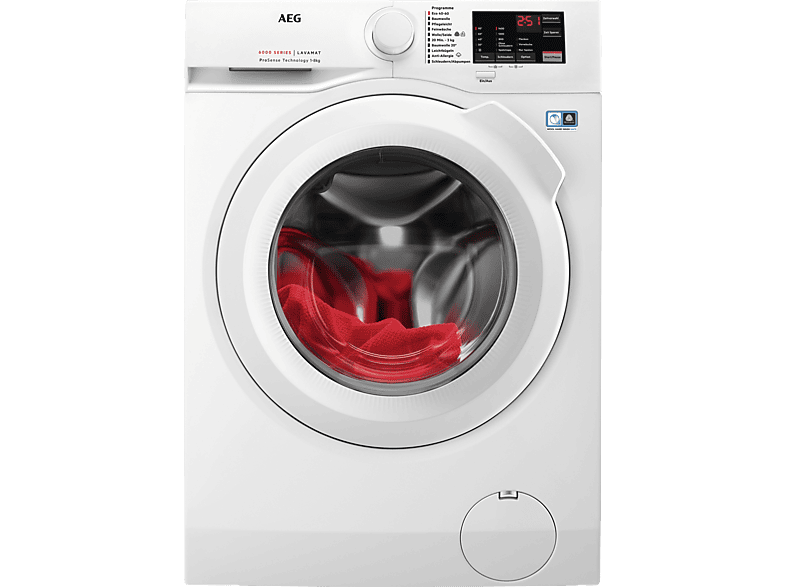 AEG L6FBF57480 Serie 6000 ProSense® mit Mengenautomatik Waschmaschine (8 kg, 1351 U/Min., A) von AEG