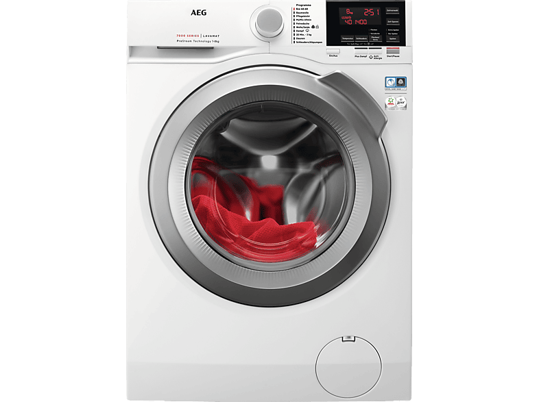 AEG L7FBG61480 Serie 7000 ProSteam® mit Dampfprogramm Waschmaschine (8 kg, 1400 U/Min., A) von AEG