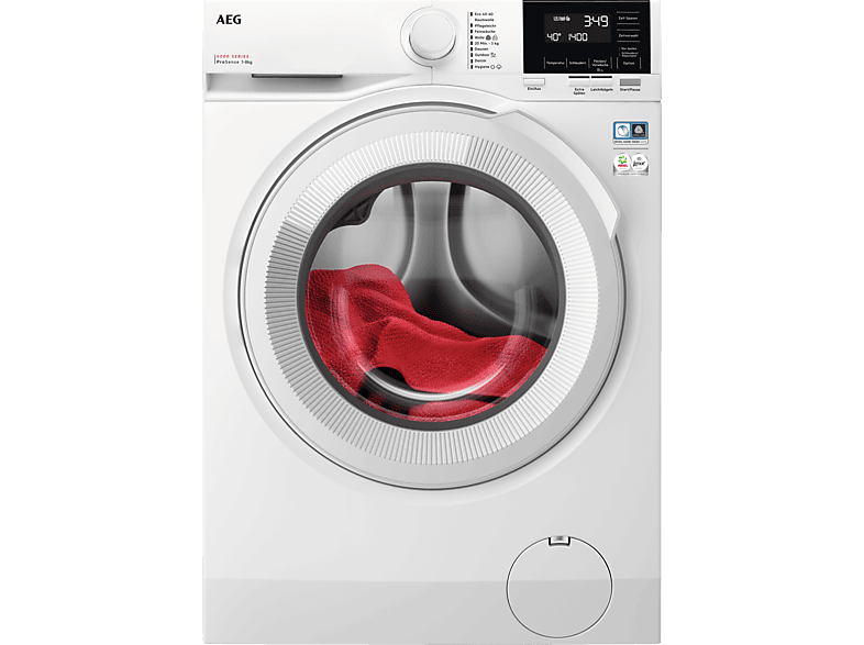 AEG LR6A648 Serie 6000 ProSense® mit Mengenautomatik Waschmaschine (8 kg, 1351 U/Min., A) von AEG