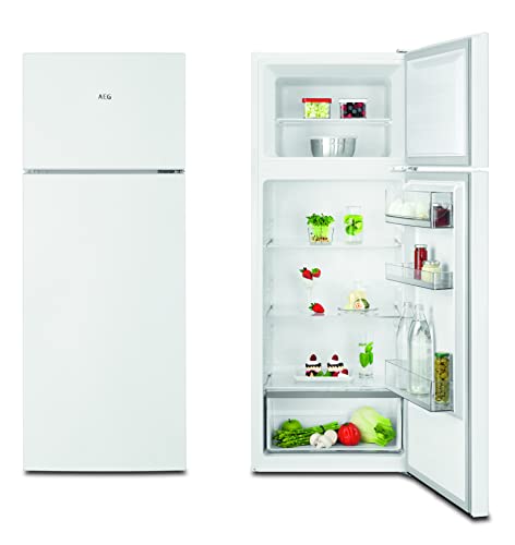 AEG RDB424E1AW Freistehender Doppeltür - Kühlautomat / Serie 5000 mit ColdSense / 1434 mm / Gefrierteil oben / 206 L / LowFrost – weniger Eisbildung / Farbe: Weiß / E AEG RDB424E1AW Freistehender Doppeltür - Kühlautomat / Serie 5000 mit ColdSense / 1434 mm / Gefrierteil oben / 206 L / LowFrost – weniger Eisbildung / Farbe: Weiß / E von AEG