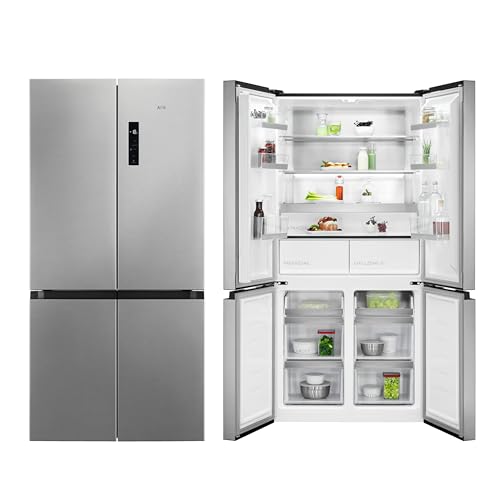AEG RMB952D6VU Multi-Door Kühlschrank / Serie 9000 mit MultiSwitchZone+ / 1900 mm / Gefrierschublade unten / 522 L / TwinTech® – länger frisch / NoFrost / Farbe: Edelstahl-Look, Seiten grau / D von AEG