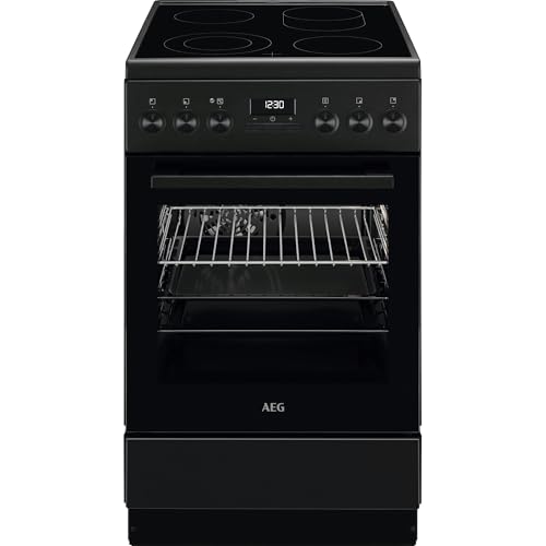 AEG Standherd mit Glaskeramik-Kochfeld / 50cm / A / 1 Paar Teleskopschienen / Bräterzone / Mehrkreiskochzone / Versenkknebel / Grillfunktion / Display mit Uhr / Mattschwarz / CCB54492BB AEG Standherd mit Glaskeramik-Kochfeld / 50cm / A / 1 Paar Teleskopschienen / Bräterzone / Mehrkreiskochzone / Versenkknebel / Grillfunktion / Display mit Uhr / Mattschwarz / CCB54492BB von AEG
