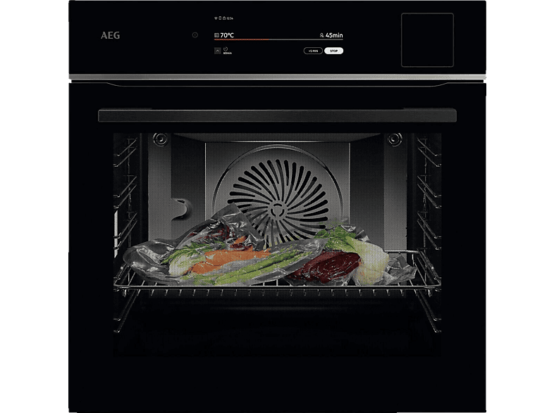 AEG TP9SB83ZAB, Einbaubackofen (Einbaugerät, 70 l, 595 mm breit), Serie 9000 mit SteamPro und Sous Vide von AEG