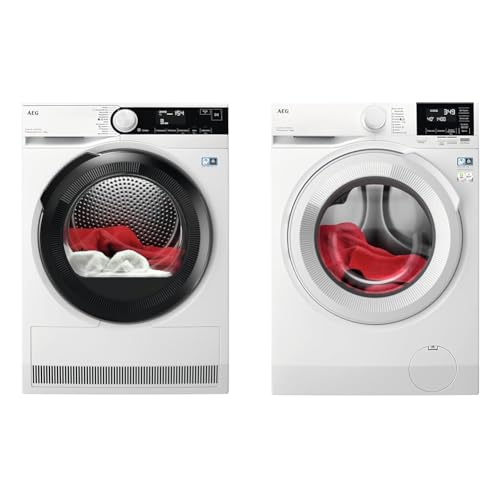 AEG TR8T70680 Wärmepumpentrockner/Serie 8000 mit AbsoluteCare® & LR6A648 Waschmaschine / 8,0 kg/Leise/Mengenautomatik von AEG