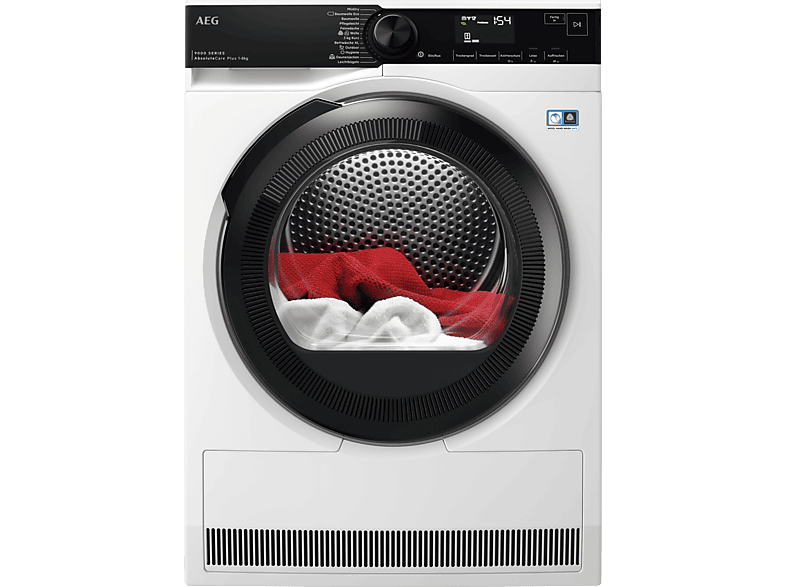 AEG TR9A75680 Wärmepumpentrockner Serie 9000 AbsoluteCare® Plus mit 3D-Scan-Technologie (8 kg, A+++, Weiß / Schwarz Schwarz) von AEG