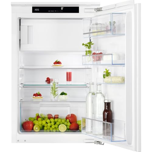 AEG Einbau-Kühlschrank 88cm mit 4-Sterne-Gefrierfach, Serie 5000 OptiSpace: 1x vielfach verstellbare & 1x teilbare Glasablage, großer Kühl- (104L) & Gefrierraum (14L), LCD-Display, Festtür, TSF5O88WDF AEG Einbau-Kühlschrank 88cm mit 4-Sterne-Gefrierfach, Serie 5000 OptiSpace: 1x vielfach verstellbare & 1x teilbare Glasablage, großer Kühl- (104L) & Gefrierraum (14L), LCD-Display, Festtür, TSF5O88WDF von AEG
