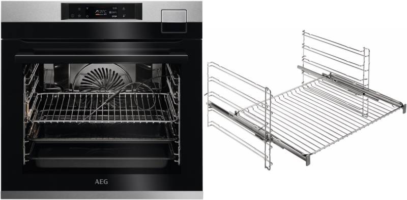 BFH79282V2 Elektro-Backofen mit Dampfgarer bestehend aus BSE79828BM + TR1LFSTV edelstahl/cleansteel von AEG