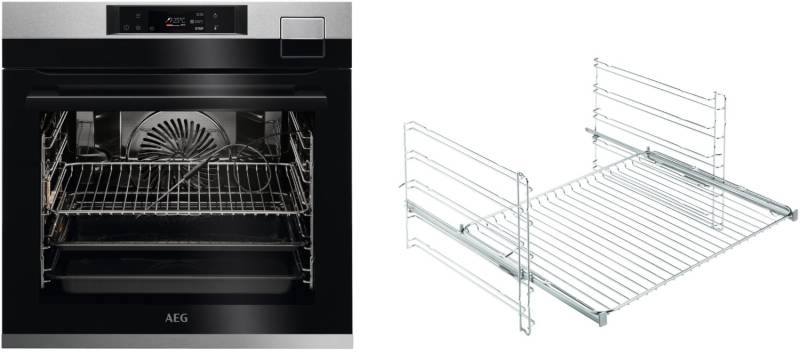BFH79282V3 Elektro-Backofen mit Dampfgarer bestehend aus BSE79228BM + TR1LFSTV edelstahl/cleansteel von AEG