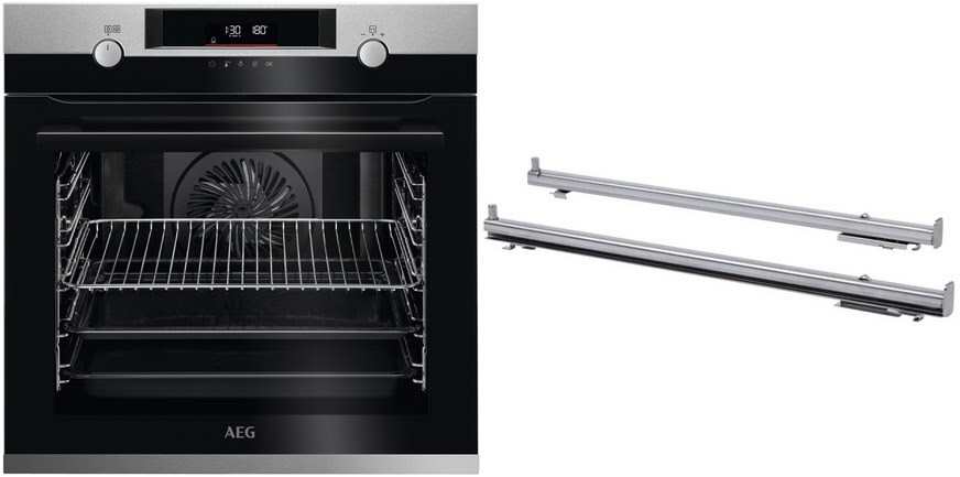 BPF55522V2 Einbaubackofen bestehend aus BPE55526BM + TR2LFV edelstahl/cleansteel / A+ von AEG