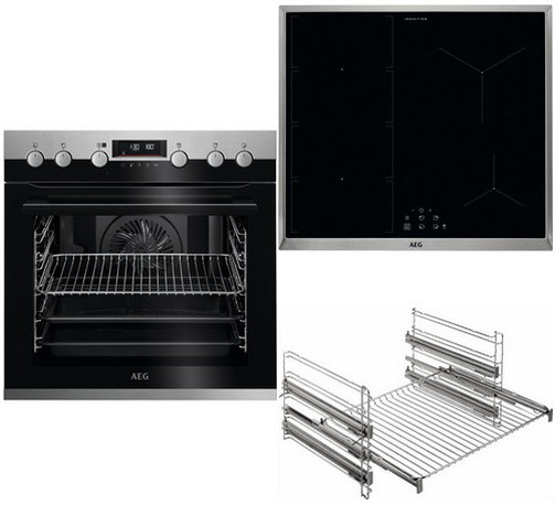 DE-RB-012 Herdset mit Induktionskochfeld bestehend aus EPE55526BM + IEE64070XB + TR3LFV edelstahl/cl von AEG
