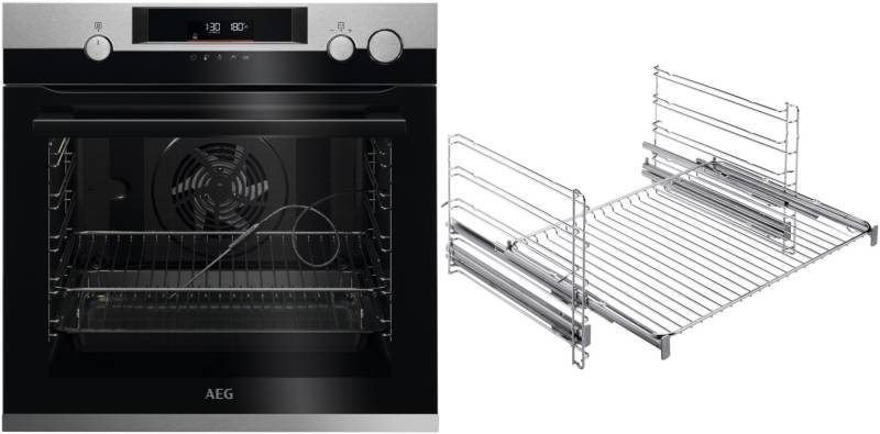 EUR57VA2 Einbaubackofen bestehend aus BSS57606BM + TR2LFV edelstahl/cleansteel / A+ von AEG