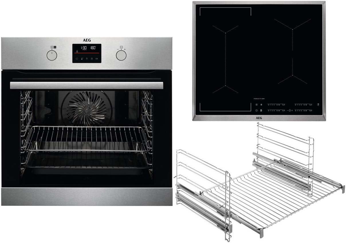 EURB306PI Herdset mit Induktionskochfeld bestehend aus BPB355060M+IKS6444XXB+TR2LFV edelstahl/cleans von AEG