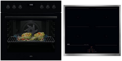 FHHS24B51 Herdset mit Induktionskochfeld OU5AE20AK + TX64IM00XB schwarz/edelstahl / A+ von AEG