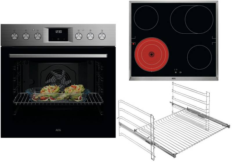 FHHS24M01 Herdset bestehend aus OU5AE20SM+HE604070XB+TR1LV edelstahl/cleansteel + edelstahl / A+ von AEG
