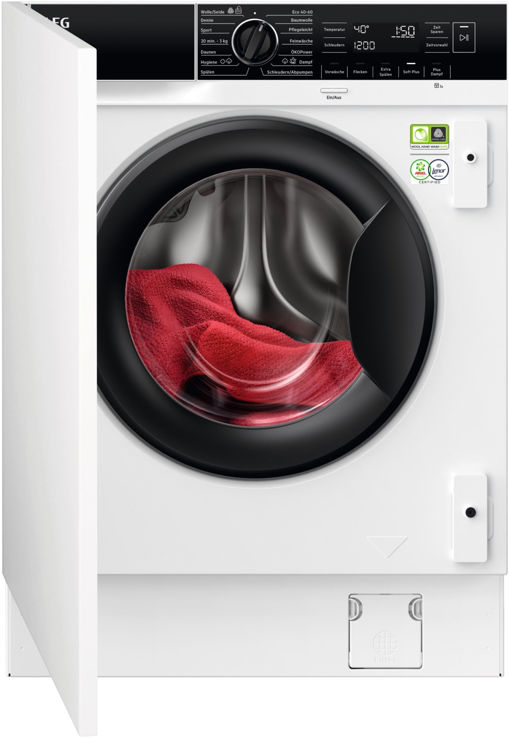 Lavamat LR8BI7480 Einbau-Waschvollautomat weiß / A von AEG