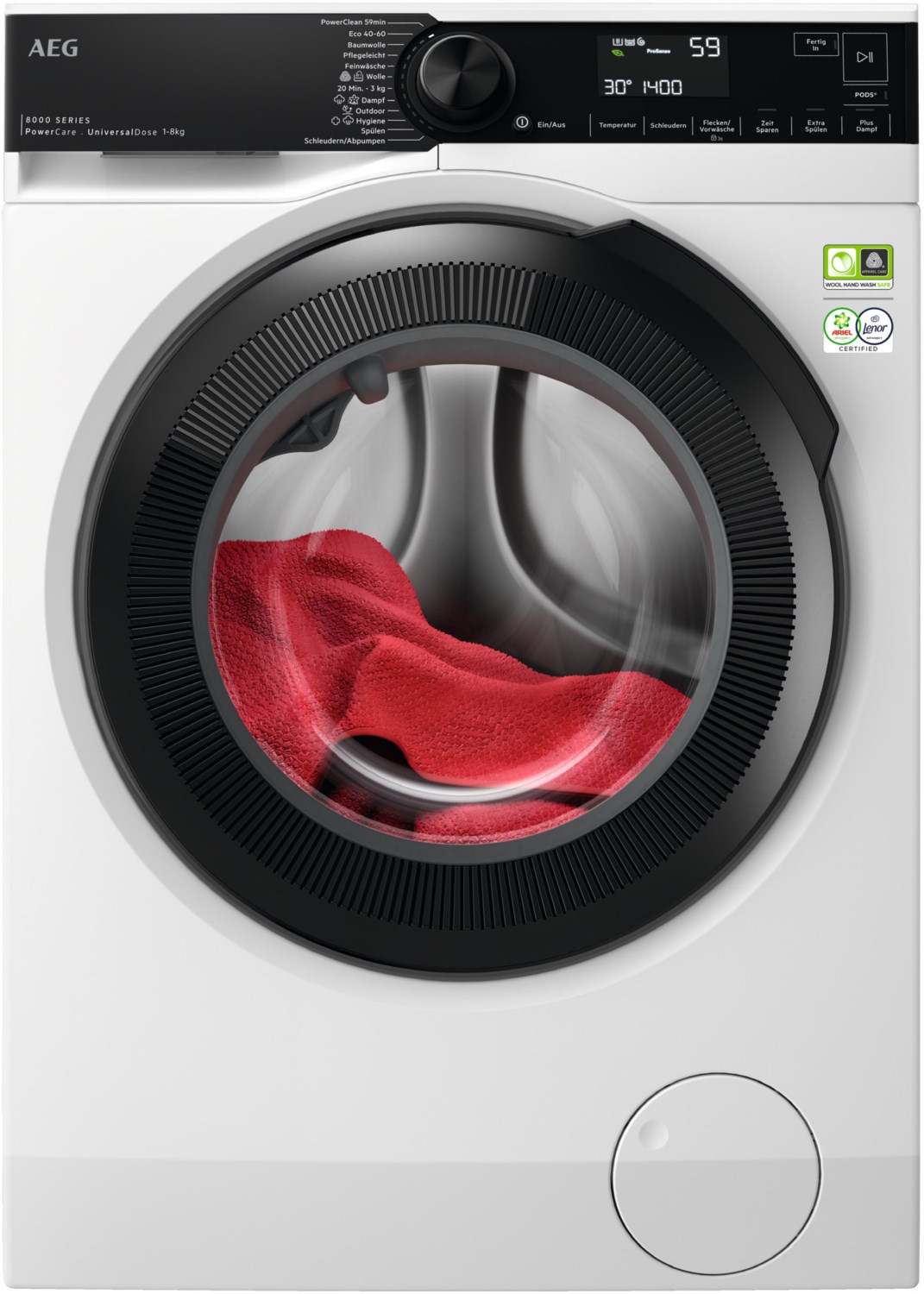 Lavamat LR8EG75480 Stand-Waschmaschine-Frontlader weiß / A von AEG