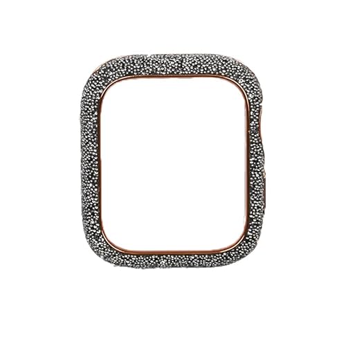 AEMALL Diamantabdeckung für Apple Watch Gehäuse 45 mm 41 mm 44 mm 40 mm Bling Bumper Displayschutzfolie Glas für Apple Watch Serie 8 7 4 5 6 Se (Farbe: Schwarz, Größe: 45 mm) von AEMALL