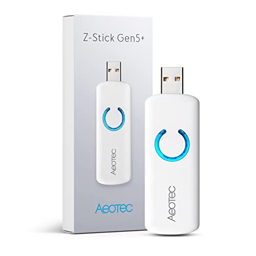 AEOTEC Z-Stick Gen5, USB Stick mit eingebauter Batterie, Z-Wave Plus, Smart Home, Kompatibel mit Raspberry Pi 4 oder älteren Versionen, Weiß von AEOTEC