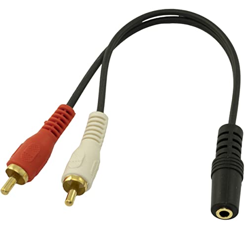 AЕRZETIX - C66120-2er-Set Adapterkabel klinke jack weiblich 3.5 mm auf 2 x RCA männlich 23 cm - kabel stecker spielkonsolen datenübertragung DVD MP3 signal audio video verstärker von AERZETIX