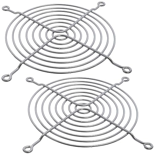 AERZETIX - C15098 - Satz von 2 Schutzgittern für Computer-Lüfter 127 x 127 mm - aus Metall - silberfarben von AERZETIX