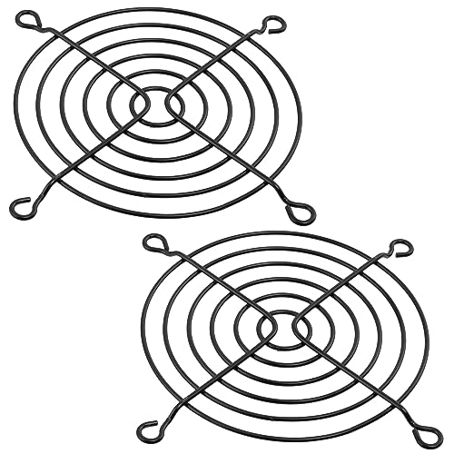 AERZETIX - C15107 - Satz von 2 Schutzgittern für Computer-Lüfter 92 x 92 mm - aus Metall - Farbe schwarz von AERZETIX