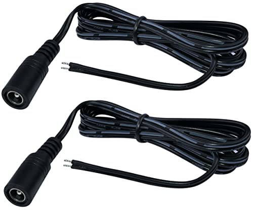 AERZETIX - C53353 - Set mit 2 - Buchse DC-klinkenkabel/kabel 5,5x2,5 mm 95 cm stecker für LED-steckdosenleiste - farbe schwarz von AERZETIX
