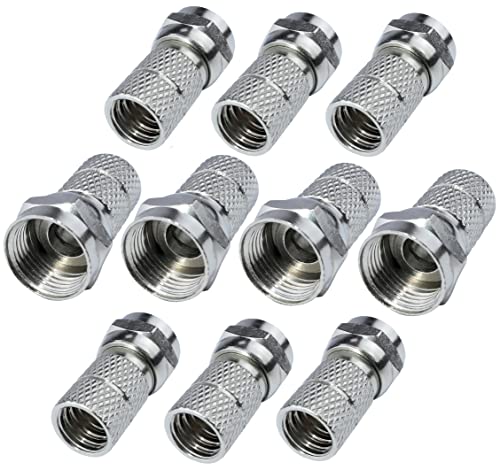 AERZETIX - C53746 - Satz von 10 Stecker anschlüsse verbinder SAT F ⌀6.8 mm männlich - zum einschrauben - für koaxialkabel TV antenne satellitenschüssel - länge 20 mm - farbe silber - aus metall AERZETIX - C53746 - Satz von 10 Stecker anschlüsse verbinder SAT F ⌀6.8 mm männlich - zum einschrauben - für koaxialkabel TV antenne satellitenschüssel - länge 20 mm - farbe silber - aus metall von AERZETIX