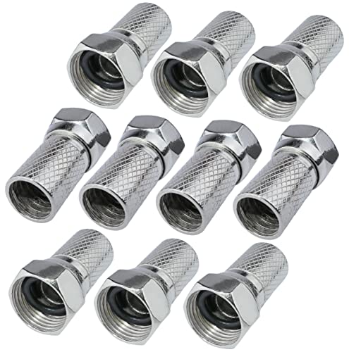 AERZETIX - C53749 - Satz von 10 Stecker anschlüsse verbinder SAT F ⌀7.2 mm mit O - ring - zum einschrauben - für koaxialkabel TV antenne satellit fernseher - länge 20 mm - farbe silber - aus metall AERZETIX - C53749 - Satz von 10 Stecker anschlüsse verbinder SAT F ⌀7.2 mm mit O - ring - zum einschrauben - für koaxialkabel TV antenne satellit fernseher - länge 20 mm - farbe silber - aus metall von AERZETIX