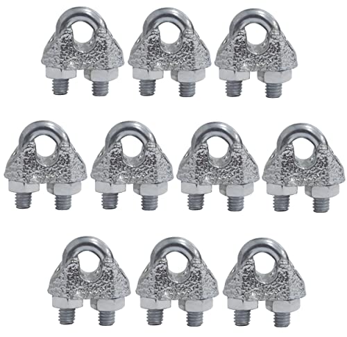 AERZETIX - C65290-10er-Set Drahtseilklemmen mit bügel - für draht Ø3 mm DIN 741 - gewinde M4 mm - hängende banner sonnensegel seile lichterketten - aus verzinktem stahl - silberfarben AERZETIX - C65290-10er-Set Drahtseilklemmen mit bügel - für draht Ø3 mm DIN 741 - gewinde M4 mm - hängende banner sonnensegel seile lichterketten - aus verzinktem stahl - silberfarben von AERZETIX