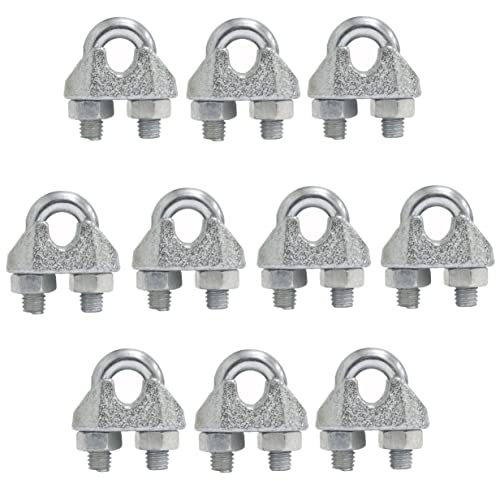 AERZETIX - C65291-10er-Set Drahtseilklemmen mit bügel - für draht Ø5 mm DIN 741 - gewinde M5 mm - hängende banner sonnensegel seile lichterketten - aus verzinktem stahl - silberfarben AERZETIX - C65291-10er-Set Drahtseilklemmen mit bügel - für draht Ø5 mm DIN 741 - gewinde M5 mm - hängende banner sonnensegel seile lichterketten - aus verzinktem stahl - silberfarben von AERZETIX