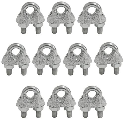 AERZETIX - C65292-10er-Set Drahtseilklemmen mit bügel - für draht Ø6.5 mm DIN 741 - gewinde M5 mm - hängende banner sonnensegel seile lichterketten - aus verzinktem stahl - silberfarben AERZETIX - C65292-10er-Set Drahtseilklemmen mit bügel - für draht Ø6.5 mm DIN 741 - gewinde M5 mm - hängende banner sonnensegel seile lichterketten - aus verzinktem stahl - silberfarben von AERZETIX