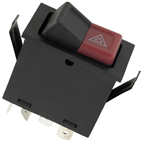 AERZETIX - C65389 - Warnblinkschalter - kompatibel mit Vw 161953235A, 161953235B, ZBC95323505 - aus kunststoff - farbe schwarz und rot - auto, fahrzeug von AERZETIX